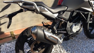 BMW G 310 GS Racing red media ride spain exhaust