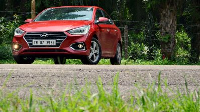 Hyundai Verna 2017 test drive review front three quarters low