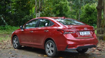Hyundai Verna 2017 test drive review left rear three quarters