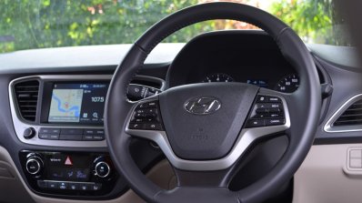 Hyundai Verna 2017 test drive review steering wheel
