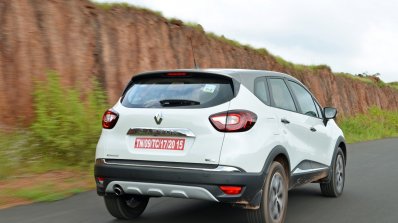 Renault Captur test drive review rear three quarters action shot