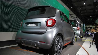 Smart Fortwo Brabus edition asphaltgold rear quarter showcased at the IAA 2017