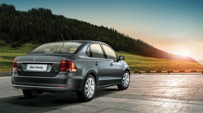VW Vento rear three quarters