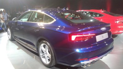 2017 Audi S5 Sportback blue rear three quarters left side