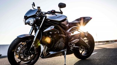 2017 Triumph Street Triple RS press front left quarter