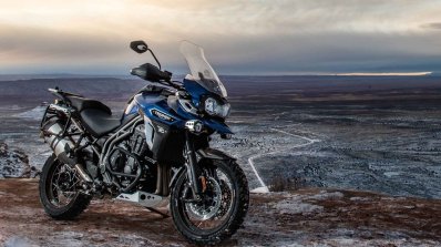 2017 Triumph Tiger Explorer press front right quarter
