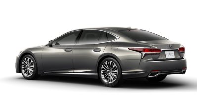 2018 Lexus LS rear three quarters (RHD version)