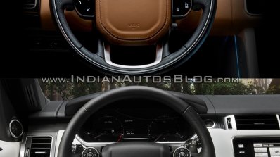 2018 Range Rover Sport vs. 2014 Range Rover Sport steering wheel