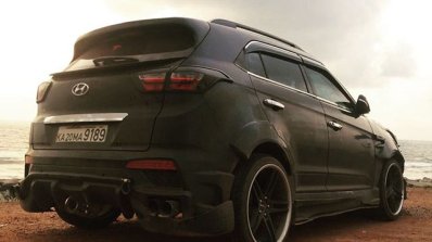 Modified Hyundai Creta Black Devil rear three quarters