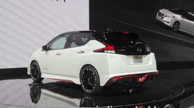 Nissan Leaf NISMO Concept rear three quarters left side at 2017 Tokyo Motor Show