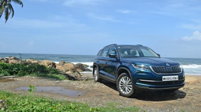 Skoda Kodiaq test drive review front angle
