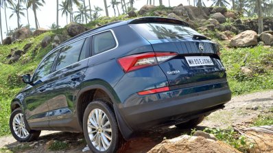 Skoda Kodiaq test drive review rear angle close