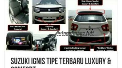 Suzuki Ignis Luxury and Suzuki Ignis Comfort features