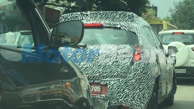 Tata X451 rear three quarters right side spy shot