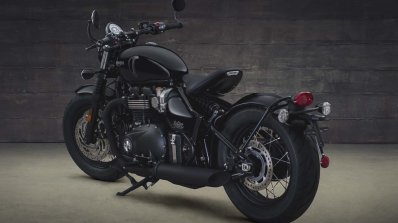 Triumph Bonneville Bobber black press rear left quarter