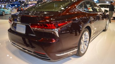 2018 Lexus LS rear three quarters right side at 2017 Dubai Motor Show