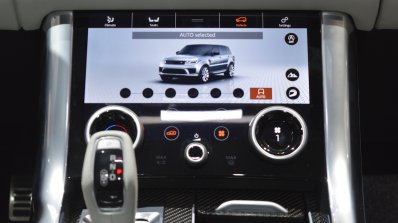 2018 Range Rover Sport SVR Touch Pro Duo infotainment system lower display at 2017 Dubai Motor Show