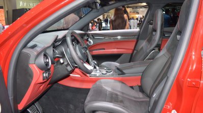 Alfa Romeo Stelvio Quadrifoglio front seats at 2017 Dubai Motor Show