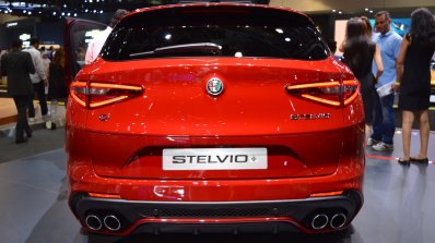 Alfa Romeo Stelvio Quadrifoglio rear at 2017 Dubai Motor Show