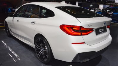 BMW 6 Series GT rear three quarters left side at 2017 Dubai Motor Show