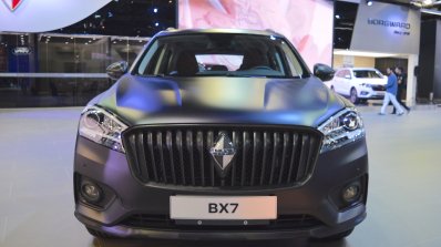 Borgward BX7 matte-black front at 2017 Dubai Motor Show