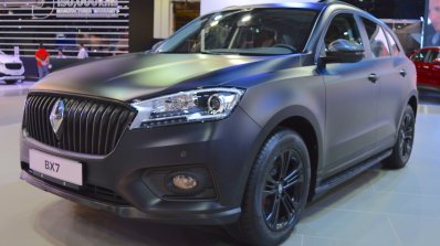 Borgward BX7 matte-black front three quarters at 2017 Dubai Motor Show