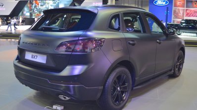 Borgward BX7 matte-black rear three quarters at 2017 Dubai Motor Show