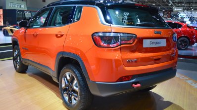 Jeep Compass Trailhawk rear three quarters left side at 2017 Dubai Motor Show