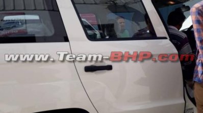 Mahindra TUV300 Plus right side spy shot