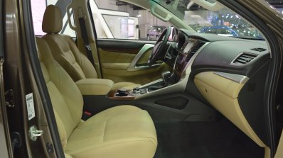 Mitsubishi Montero Sport front seats passenger side view at the 2017 Dubai Motor Show