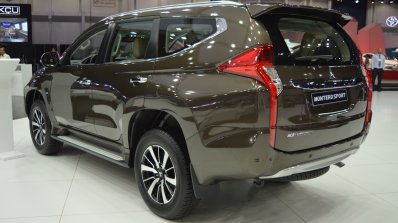 Mitsubishi Montero Sport rear three quarters at the 2017 Dubai Motor Show