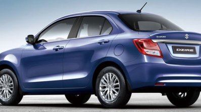 Suzuki Dzire (Maruti Dzire) rear three quarters