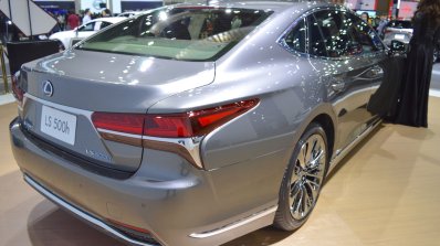 2018 Lexus LS rear three quarters at 2017 Thai Motor Expo