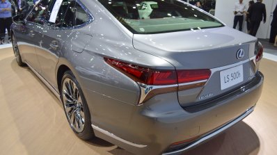2018 Lexus LS rear three quarters left side at 2017 Thai Motor Expo