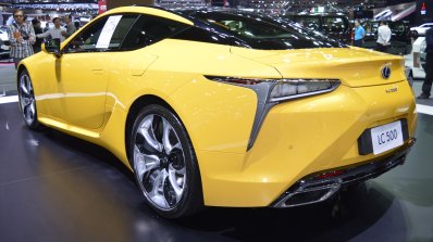 Lexus LC 500 rear three quarters left side at 2017 Thai Motor Expo