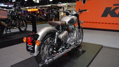 Royal Enfield Classic 500 Gunmetal Grey rear right quarter at 2017 Thai Motor Expo
