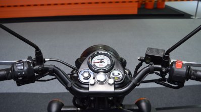 Royal Enfield Classic 500 Stealth Black cockpit at 2017 Thai Motor Expo