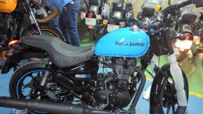 Royal Enfield Thunderbird 500X Blue spied right side