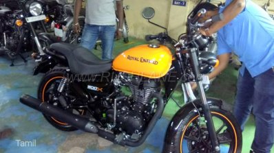 Royal Enfield Thunderbird 500X Orange spied right side