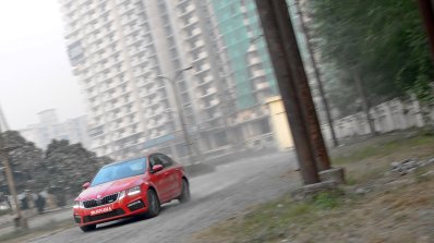 Skoda Octavia RS review test drive action shot front