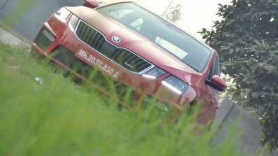 Skoda Octavia RS review test drive front view angle shot