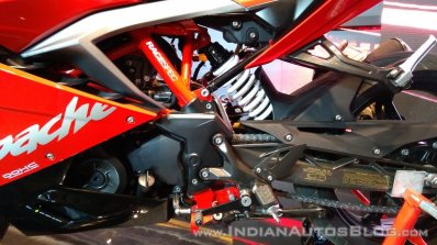 TVS Apache RR 310 Red India launch rear monoshock