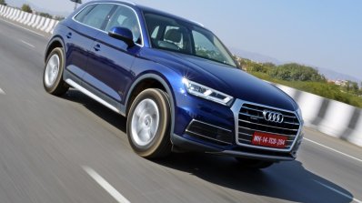 2018 Audi Q5 test drive review front action shot tilt