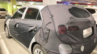 2018 Hyundai i20 (facelift) rear three quarters left side spy shot