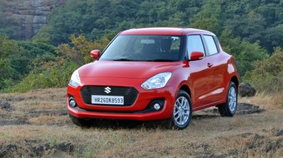 2018 Maruti Swift test drive review front three quarters view
