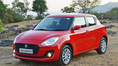 2018 Maruti Swift test drive review front three quarters