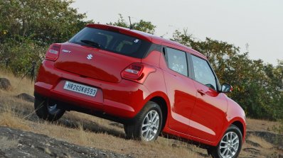 2018 Maruti Swift test drive review rear angle tilt