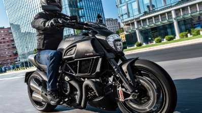 Ducati Diavel Carbon press front right quarter action