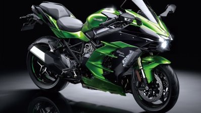 Kawasaki Ninja H2 SX SE press front right quarter