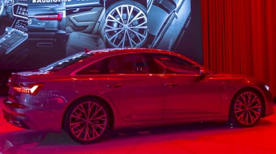 2018 Audi A6 rear three quarters right side at 2018 Geneva Motor Show